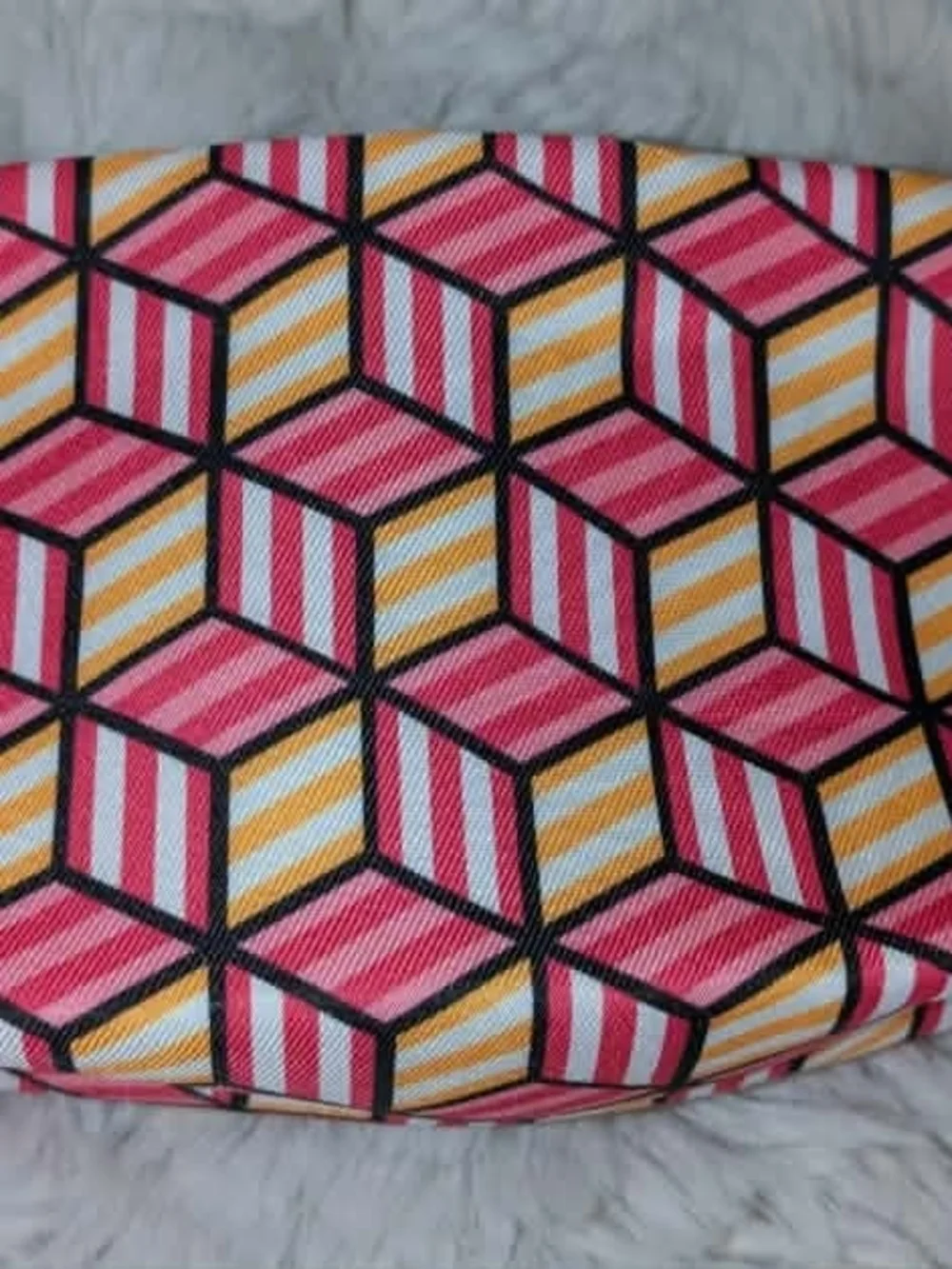 Clinique Pink and Gold Geometric Cosmetic Pouch